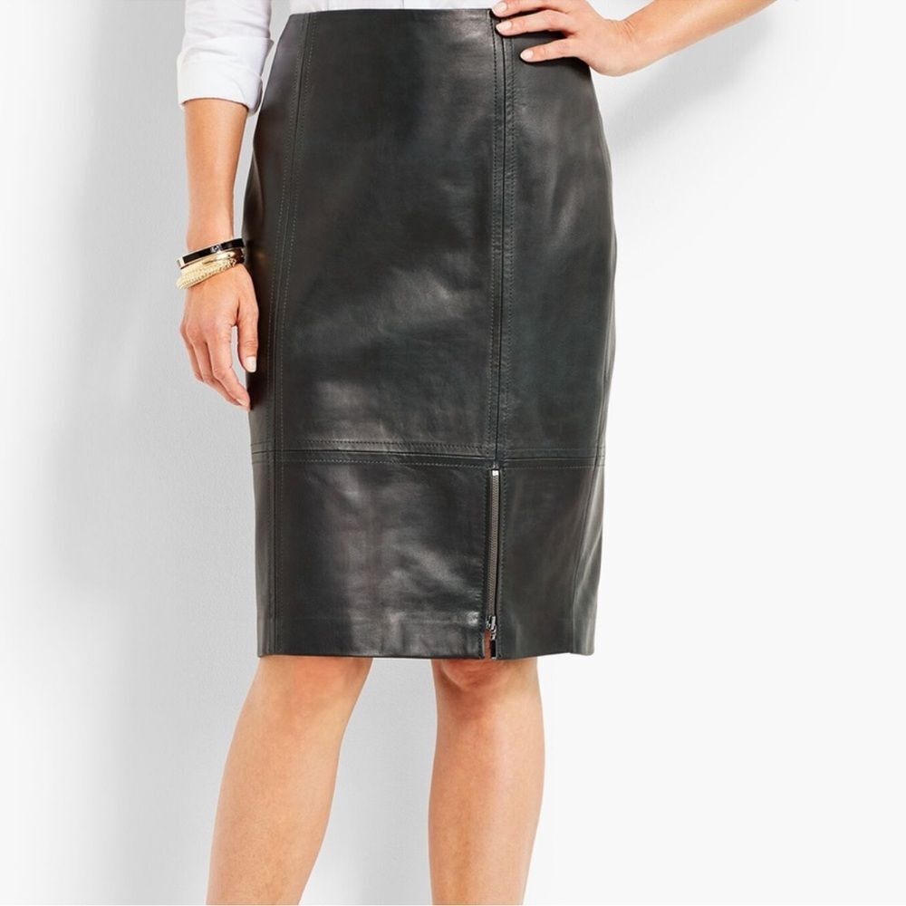Elegant Black Leather Skirt